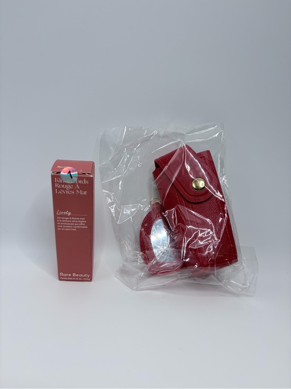 Rare Beauty Kind Words Matte Lipstick & Red Lipstick Holder with Mirror